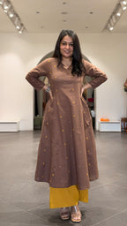 Koel Handwoven Cotton Kurta- Brown