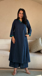 Urmi Blue Hand Woven Cotton Kurta