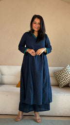 Urmi Blue Hand Woven Cotton Kurta