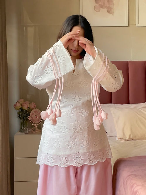 Schiffli Pankhuri Farshi Suit Set