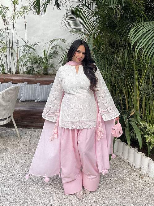 Schiffli Pankhuri Farshi Suit Set