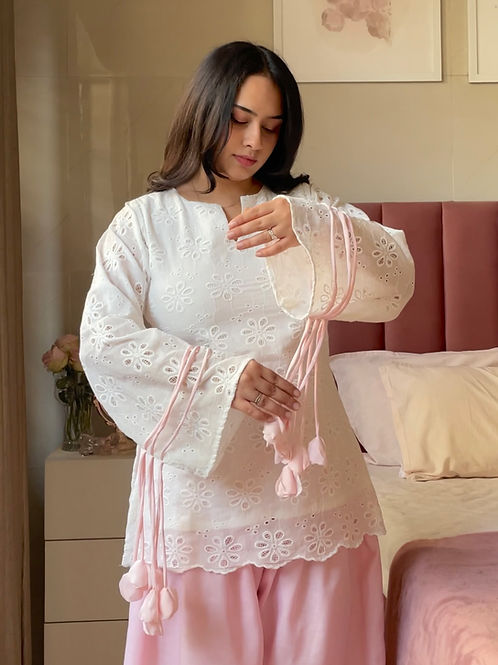Schiffli Pankhuri Farshi Suit Set
