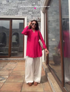 Pink embroidery Farsi cord set