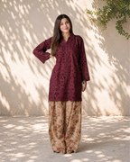 Dried Rose Embroidered 2pc Dress