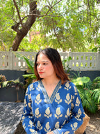 Blue Printed Farshi Salwar Set