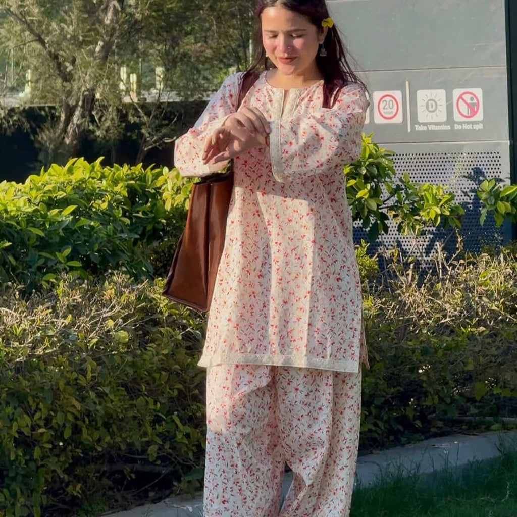 Anaya Premium Cotton Floral Printed Kurta Pant Set