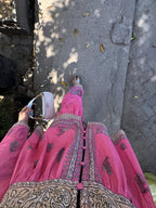 Meher Gul  Premium Pink Cotton Farshi Suit Set