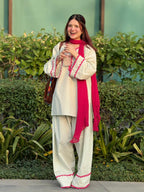 Aarohi Premium Cotton Lace Work Kurta Pant Dupatta Set