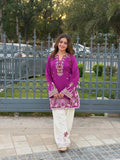 Anvika  Fuchsia Bloom Embroidered Kurta Palazzo Set