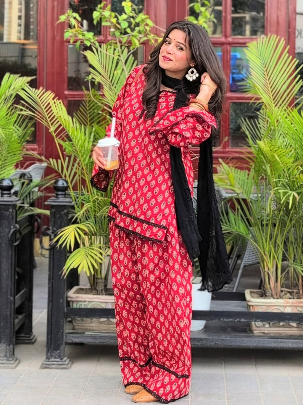 Meher Premium Cotton Printed Kurta Pant Dupatta Set
