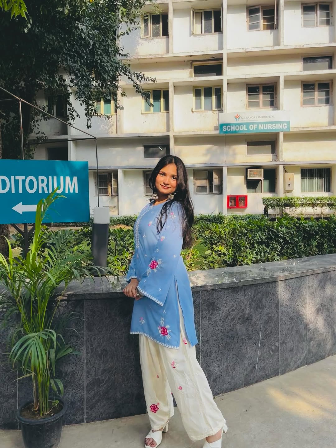 Aadhya Sky Bloom Embroidered Cotton Co-Ord Set