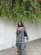 Noor-e-Navy Floral Cotton Farshi Suit Set