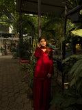 Aabroo Ruby   Satin Farshi Co-Ord Set