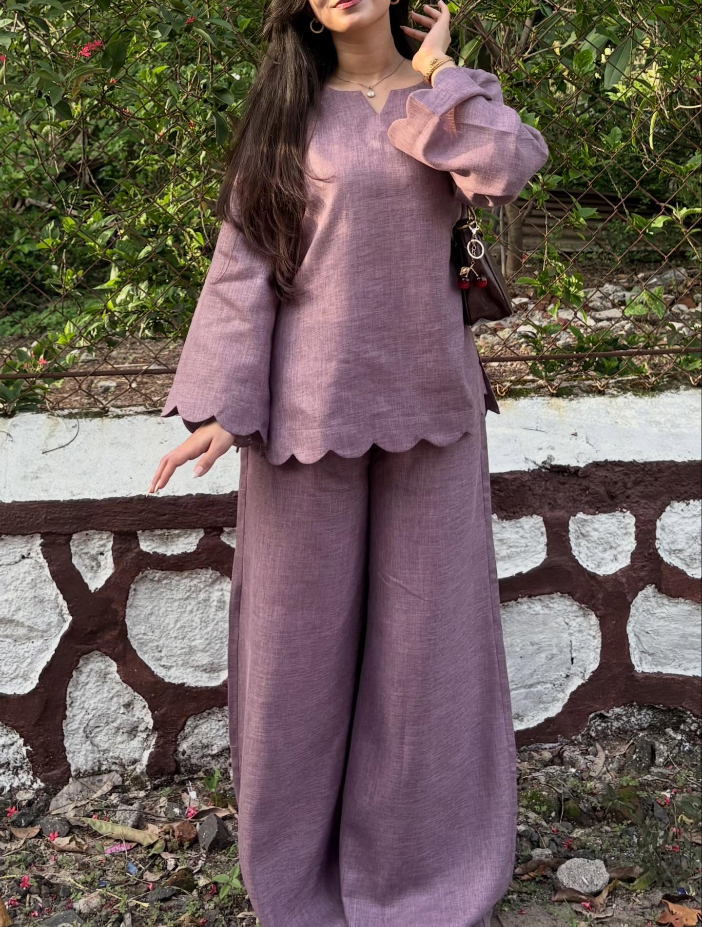 Kiara Luxe Scallop Kurti Pant Set
