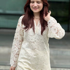 Mahnoor Elite  Ivory Lace Farshi Set