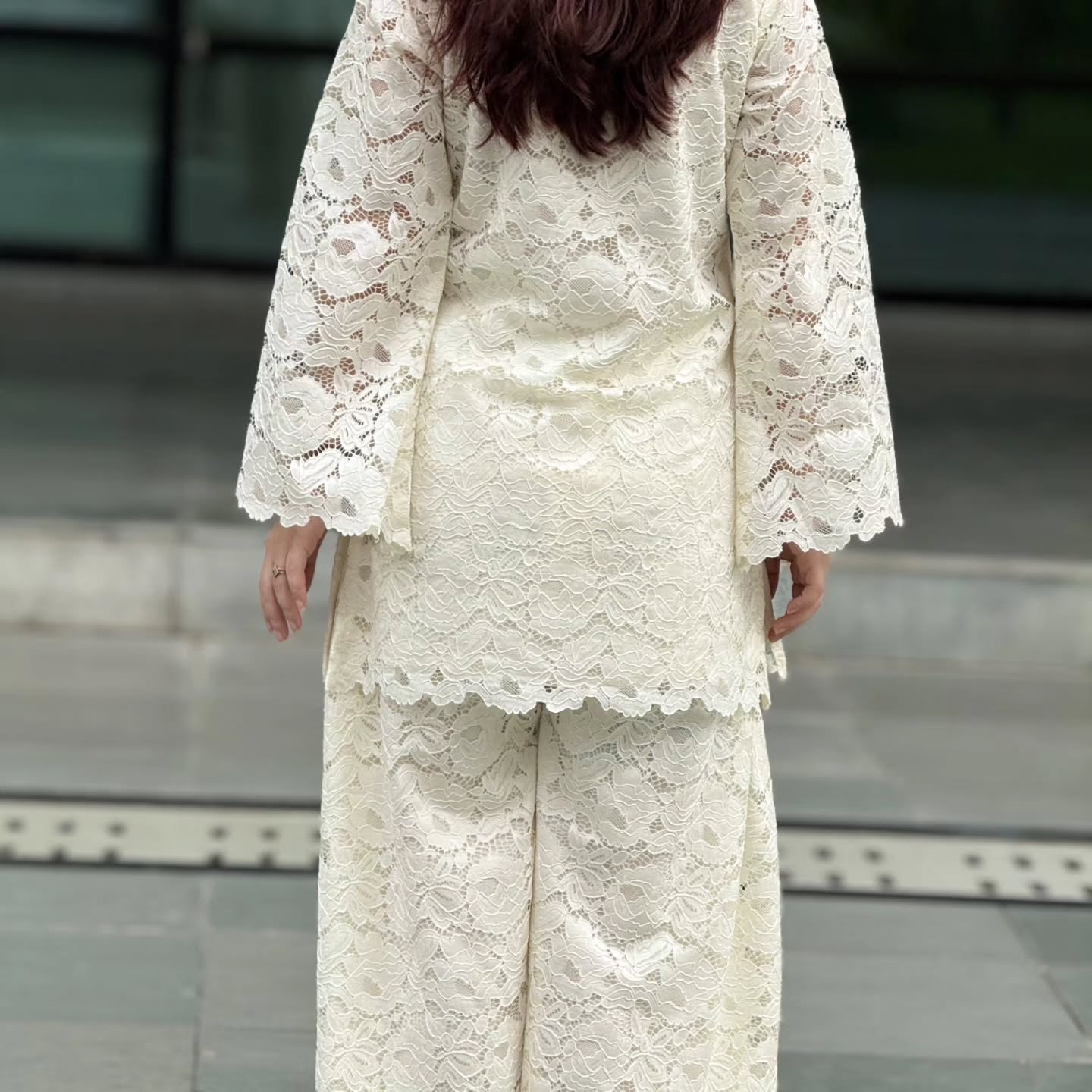Mahnoor Elite  Ivory Lace Farshi Set