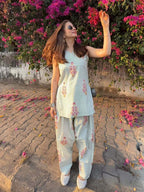Blush Bloom Cotton Farshi Salwar Set
