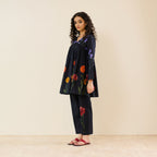 At The Florist's Cotton Co-ord Set - Black
