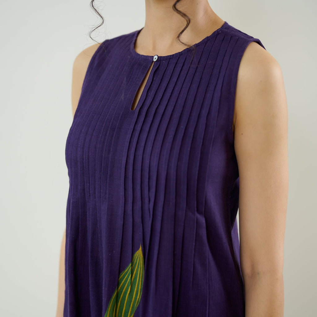 Belle Slub Cotton Kurta Set - Violet