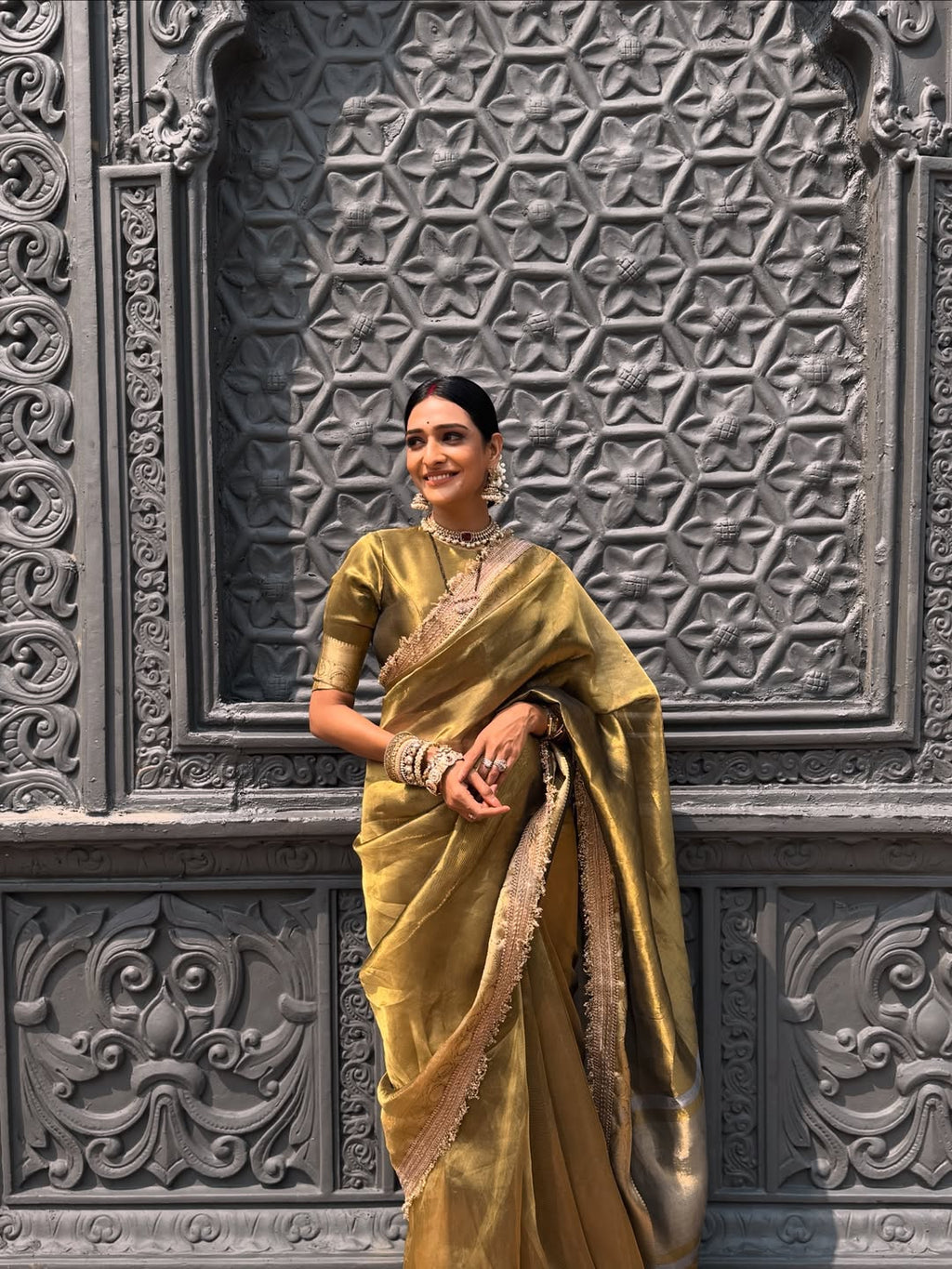 Heritage Gold Partywear Saree