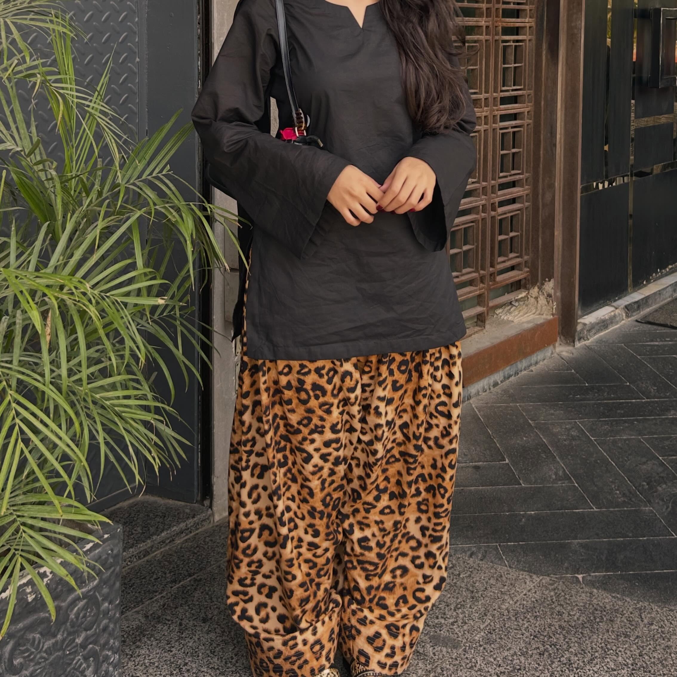 Mehrunnisa Leopard Farshi Co-Ord Set