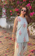 Blush Bloom Cotton Farshi Salwar Set