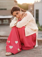 Gulnaar Heart Motif Patiala Suit Set