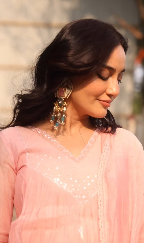 Rose Bloom  Elegant Pink Suit Set