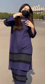 Zunaira Noir  Premium Navy Blue Farshi Suit Set