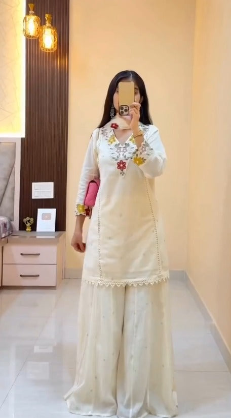 Noore Ivory Farshi Suit Set