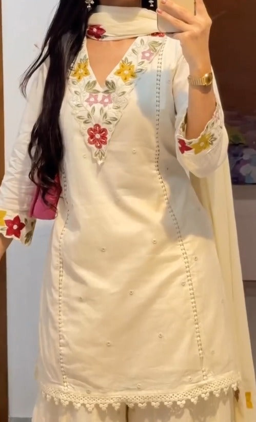 Noore Ivory Farshi Suit Set