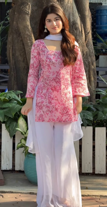 Jaipuri Soft Cotton Rayon Padded Top & Palazzo Set