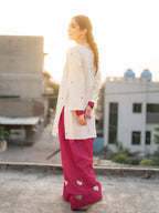 Gulnaar Heart Motif Patiala Suit Set