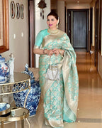Mint Riwaayat – Timeless Pastel Banarasi Saree