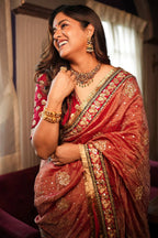 Ruhani Zariya – Embellished Semi Kattan Silk Saree