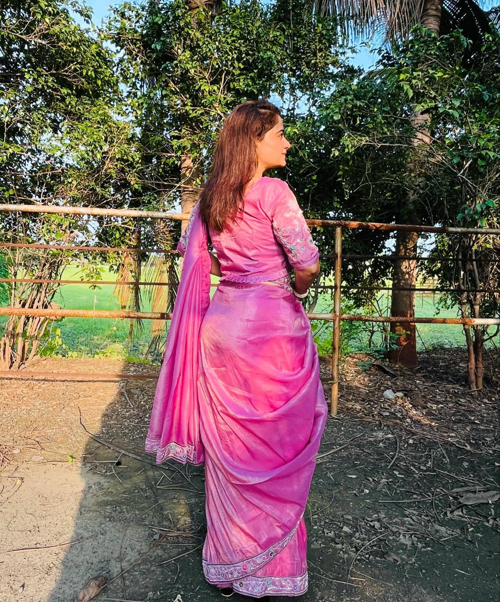 Kavya Gold Crunchy Designer Saree