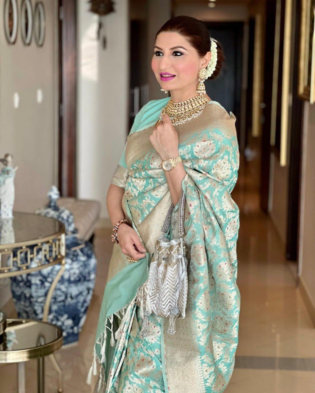 Mint Riwaayat – Timeless Pastel Banarasi Saree