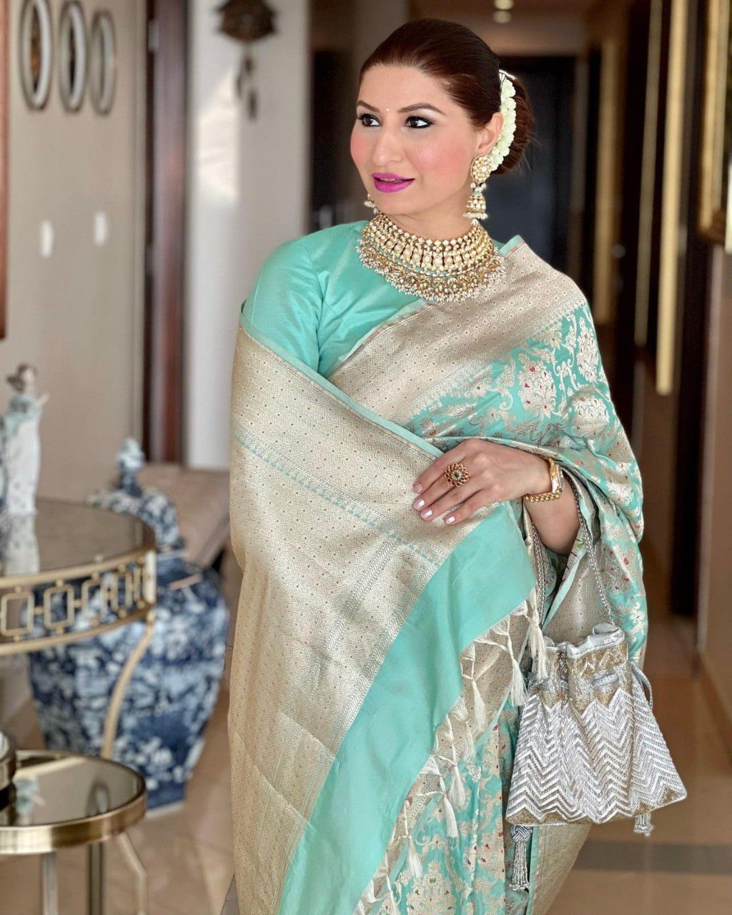 Mint Riwaayat – Timeless Pastel Banarasi Saree
