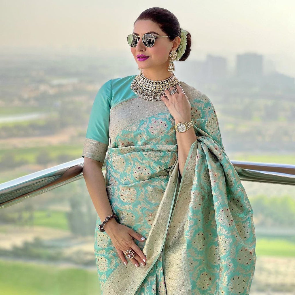 Mint Riwaayat – Timeless Pastel Banarasi Saree