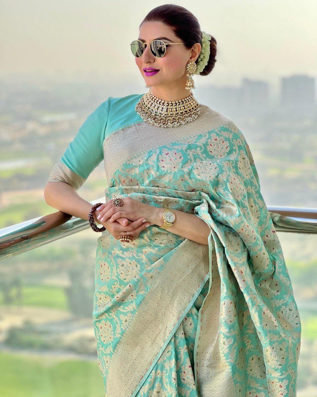 Mint Riwaayat – Timeless Pastel Banarasi Saree
